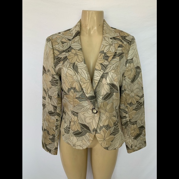 Neiman Marcus Size 12 Floral Jacquard Blazer - Picture 1 of 8